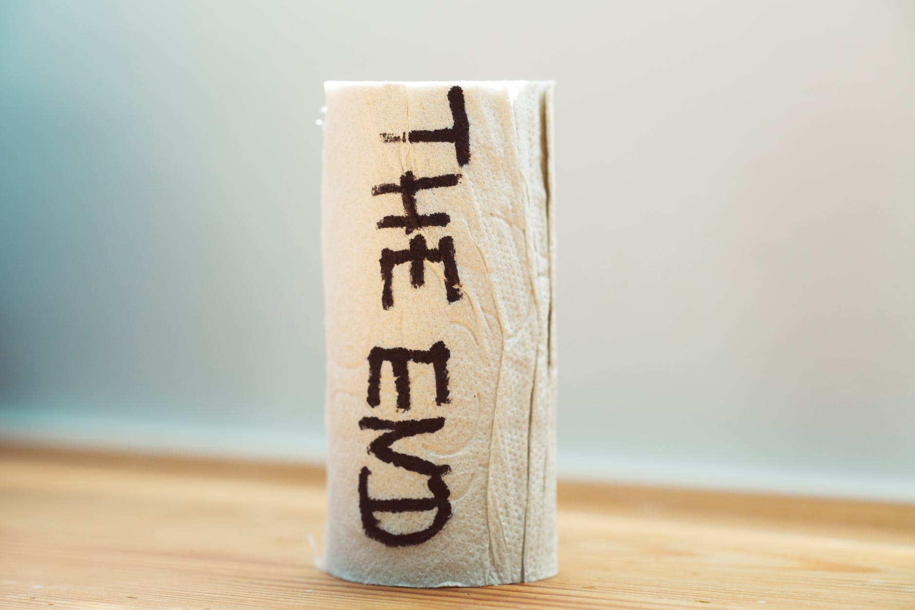 the end text on tissue paper